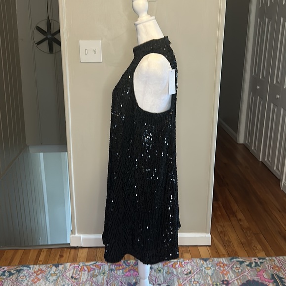 Crosby by Mollie Burch Annesley Sequin Sleeveless Halter Swing Dress NWT Size M - Picture 4 of 7